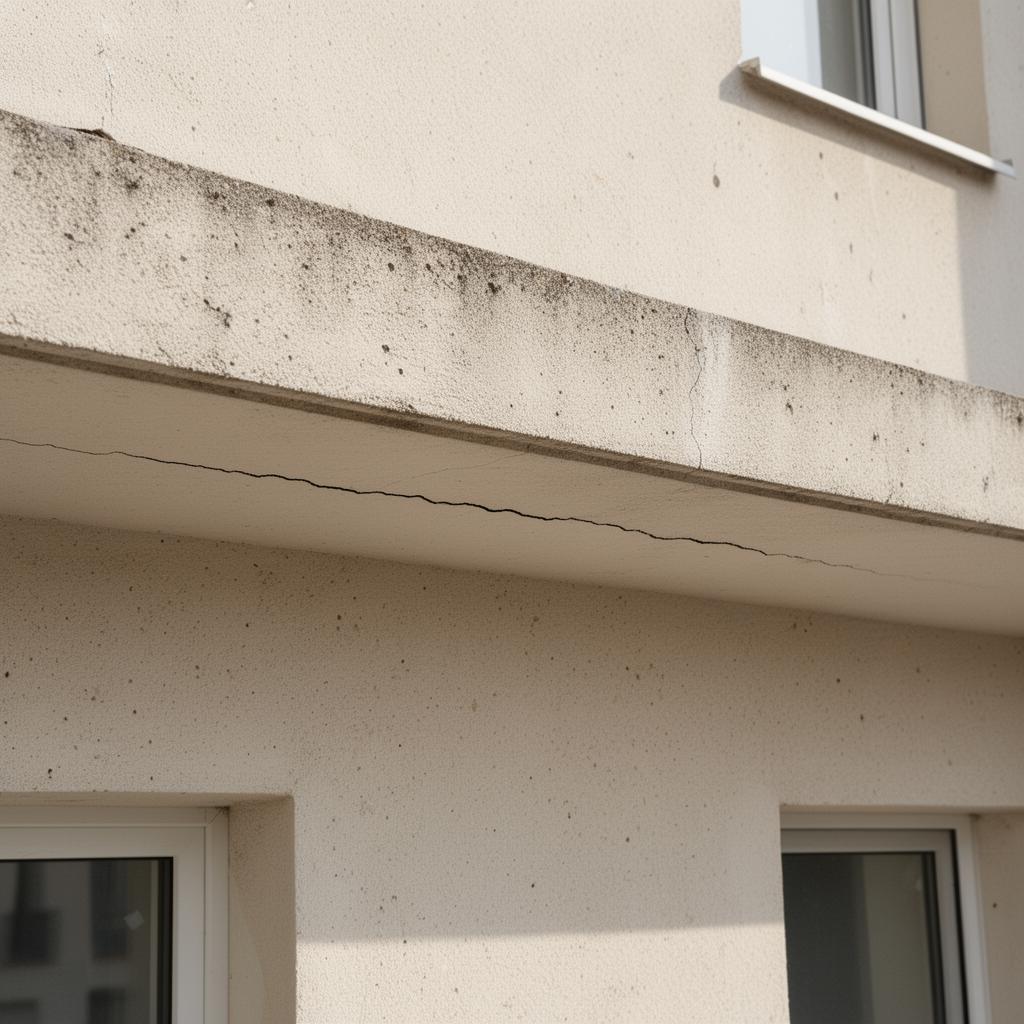 Foto de fissura em fachada — exemplo de relatório de vistoria